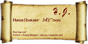 Haselbauer János névjegykártya