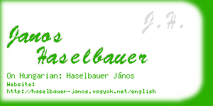 janos haselbauer business card